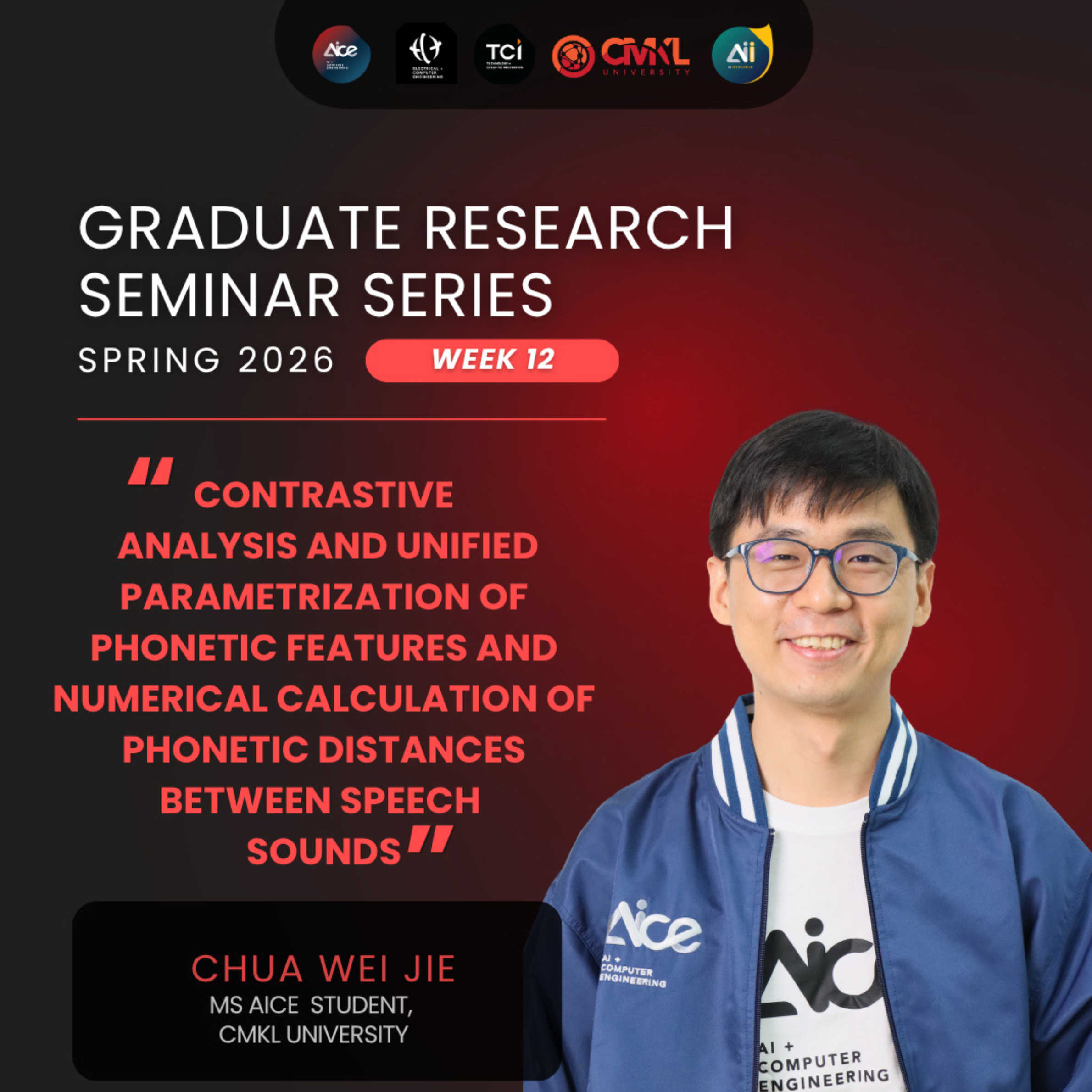Spring 2026 Seminar Series: "Contrastive Analysis and Unified Parametrization of Phonetic Features and Numerical Calculation of Phonetic Distances between Speech Sounds"